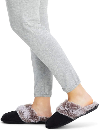 Women'S Comfy Faux Fur House Slipper Slip-On Scuff Memory Foam Soft Plush Lining